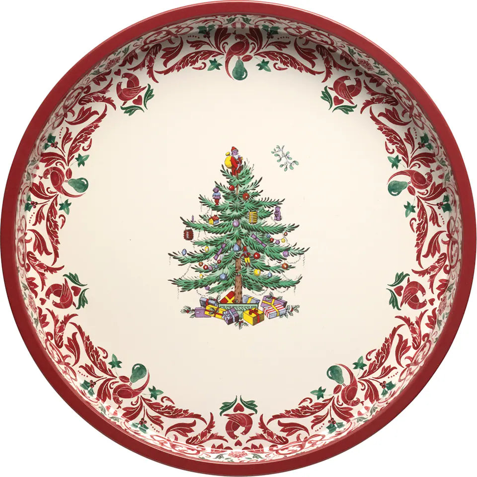 Spode Christmas Tree Deepwell Steel Serving Tray